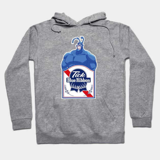 Tick Blue Ribbon Hoodie by Alema Art